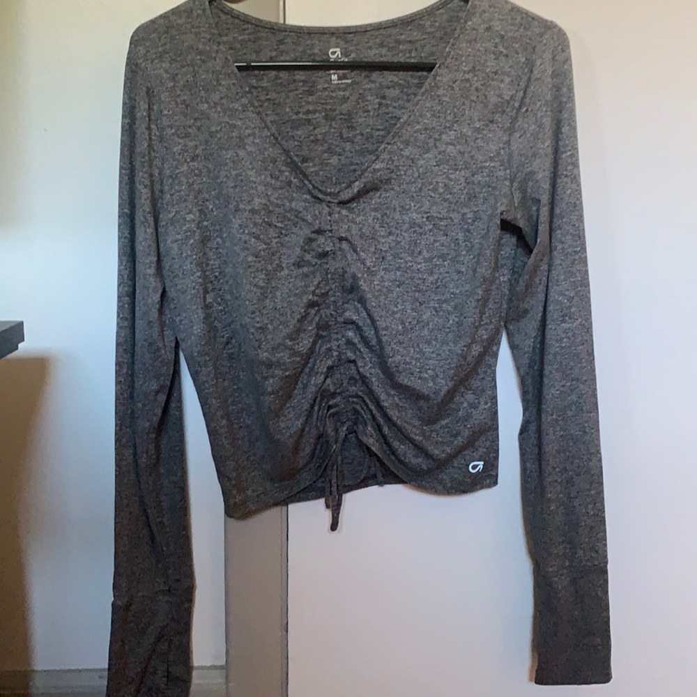 GapFit grey long sleeve crop top
